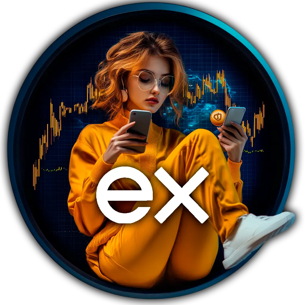 Mujer argentina operando en su smartphone con Exness